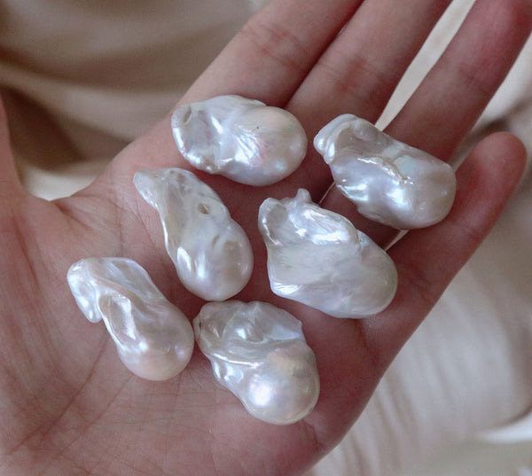 Fantastic 25MM Length Big White Baroque Pearl Fit Female Handmade Jewelry for Women Gift High Quality