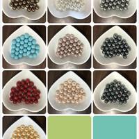 Round Shell Pearl Half Drilled 8MM 10 Colors