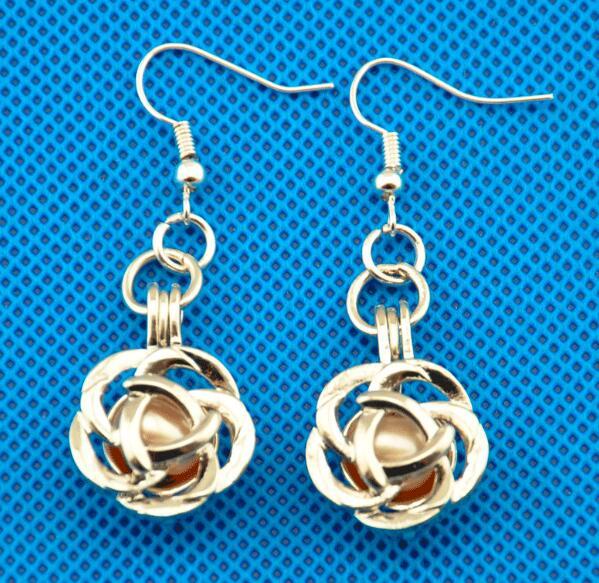 Cage Drop Earrings Silver Plated,Silver Plated Cage, Silver Plated Earrings,Earring Mounts,Mounts